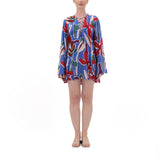 Aiya Top/ Short Dress - Azure Blooms