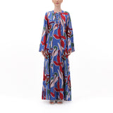 Aiya Long Dress - Azure Blooms