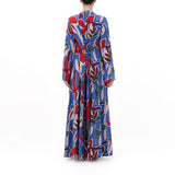 Aiya Long Dress - Azure Blooms