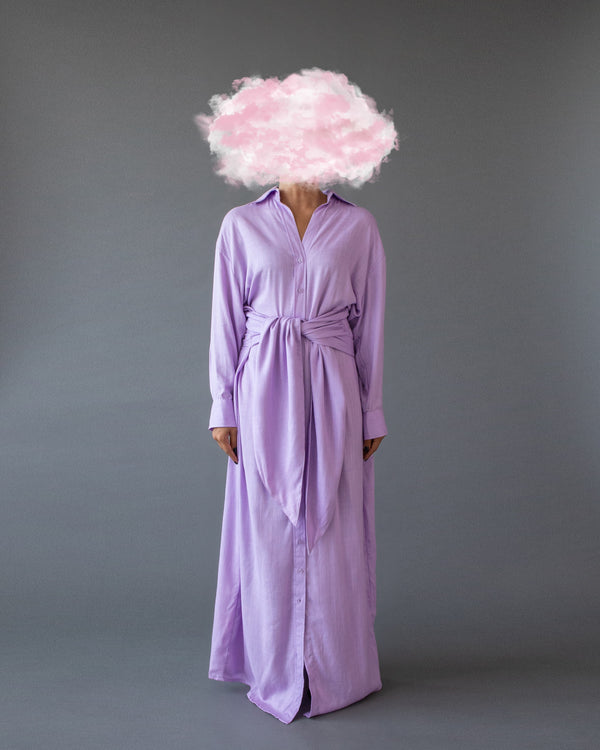 Linen Picnic Dress Lilac