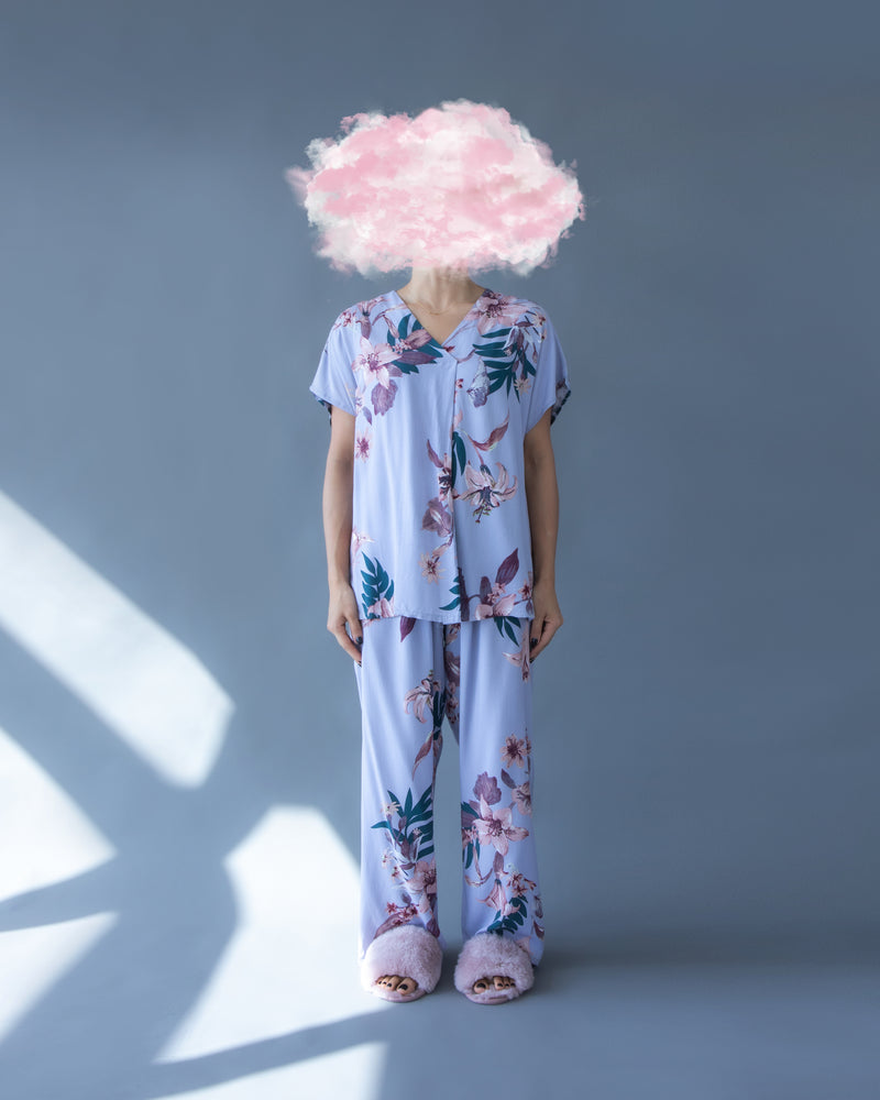 Short Sleeve PJ Set Pastel Floral