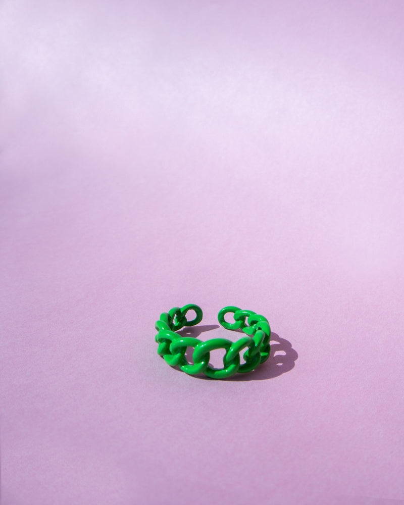Hoop Chain Ring Green