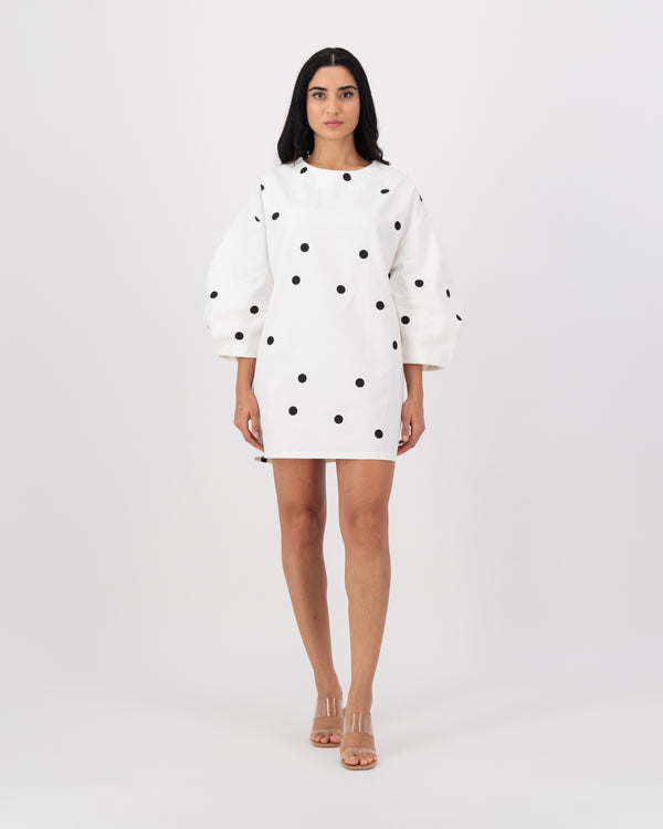 Palorma PuffSleeve Mini Dress -  Dotted