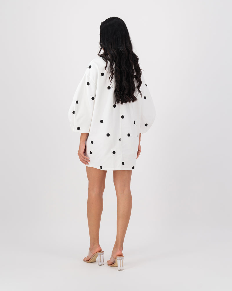 Palorma PuffSleeve Mini Dress -  Dotted
